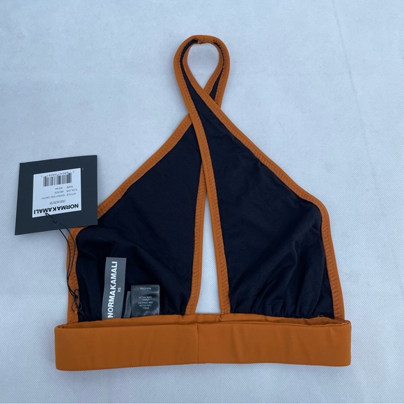 NWT Norma Kamali  Cross Halter Bikini Top in Bronze -Size XS - Picture 5 of 8